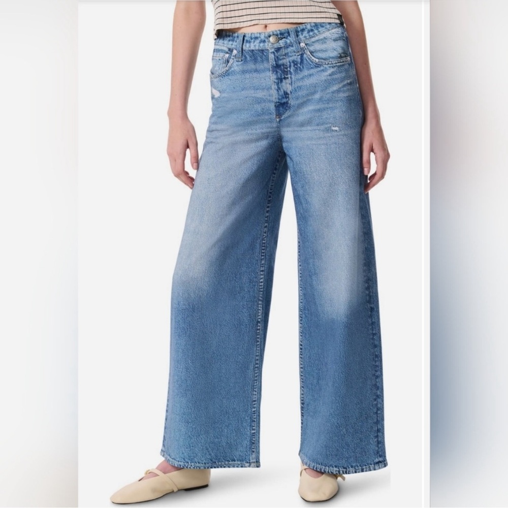 rag & bone Miramar Sofie High Waist Ankle Wide Leg Terry Sweatpant Jeans SZ 28